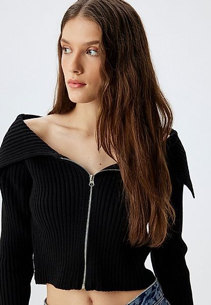 Koton Strickpullover Schulterfrei Mit Reißverschlussdetail günstig online kaufen