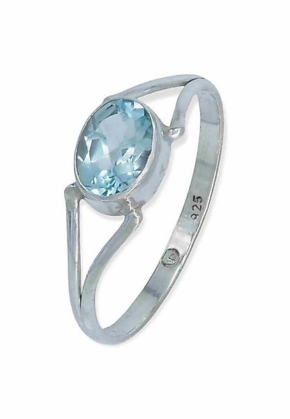 mantraroma Silberring TEKILI oval aus 925 Silber mit blau Topas (Ring mit S günstig online kaufen