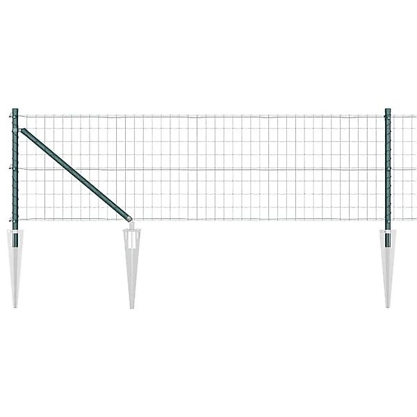 vidaXL Zaun mit Pfosten Grün 0,4 x 10 m Stahl und PVC 3350552 günstig online kaufen