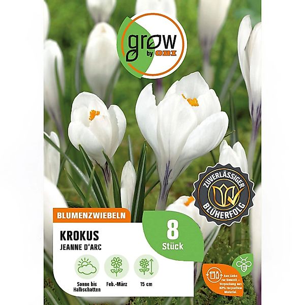 GROW by OBI Krokus Jeanne d'Arc Weiß 8 Stück Crocus vernus Jeanne d'Arc günstig online kaufen