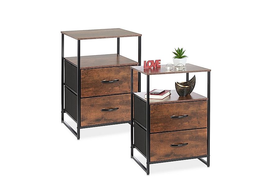 relaxdays Nachttisch Industrial 2er Set (2er Set) günstig online kaufen