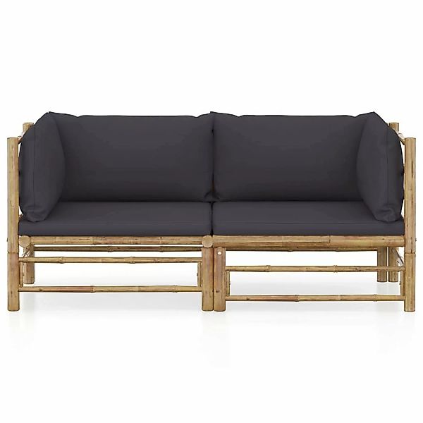 vidaXL Gartenlounge-Set 2-tlg. Garten-Lounge-Set mit Dunkelgrauen günstig online kaufen
