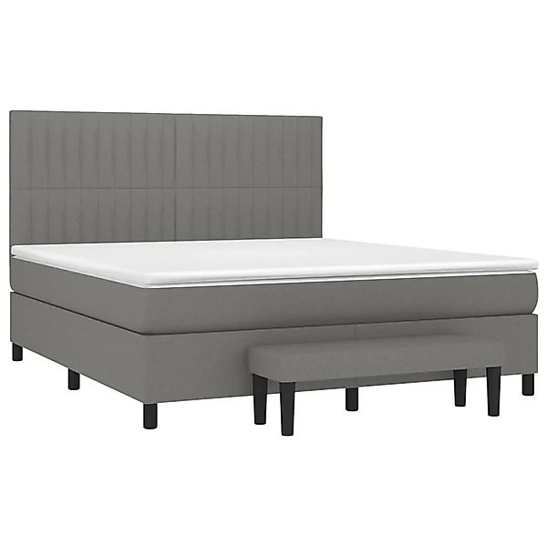 vidaXL Boxspringbett mit Matratze Dunkelgrau 180x200 cm Stoff 3136774 günstig online kaufen