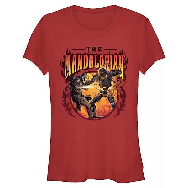 Star Wars - The Mandalorian - Mando & Dark Trooper Flames - Frauen T-Shirt günstig online kaufen