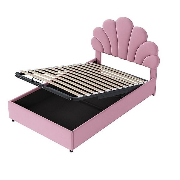 BlingBin Polsterbett Einzelbett Gästebett Bettrahmen mit blütenförmigem Kop günstig online kaufen