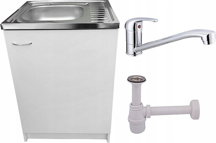 STAMAR Spülenschrank Küchenschrank 60x60cm Weiß Spüle günstig online kaufen
