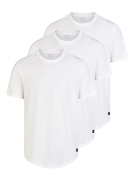 Jack & Jones Tshirt Herren lang geschnitten Set 100% Baumwolle Regular Fit günstig online kaufen