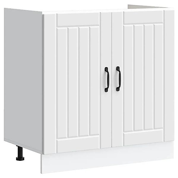 vidaXL Spülenunterschrank Lucca Weiß Holzwerkstoff 853687 günstig online kaufen