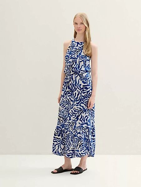 TOM TAILOR Sommerkleid Maxikleid mit Allover-Print mit Volants günstig online kaufen