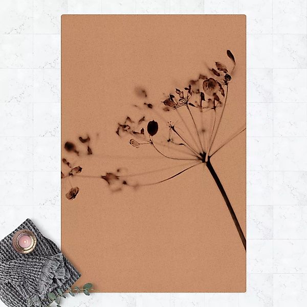 Kork-Teppich Makroaufnahme Trockenblume im Schatten günstig online kaufen