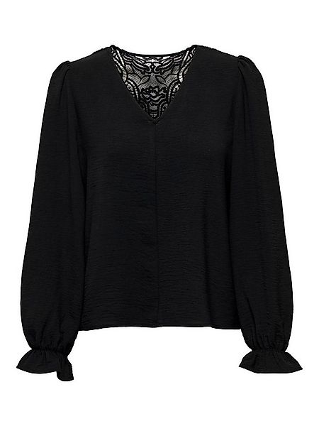 ONLY Spitzenbluse ONLMETTE L/S LACE TOP WVN Kunstfaser, regular fit günstig online kaufen