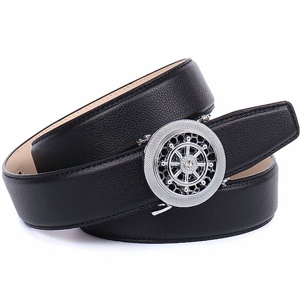 Anthoni Crown Ledergürtel mit silberfarbener Automatik-Schließe und drehend günstig online kaufen