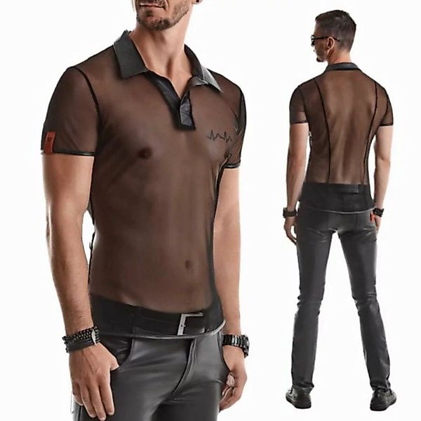 Regnes Fetish Planet Kurzarmhemd Roberto transparentes Polo Shirt schwarz S günstig online kaufen