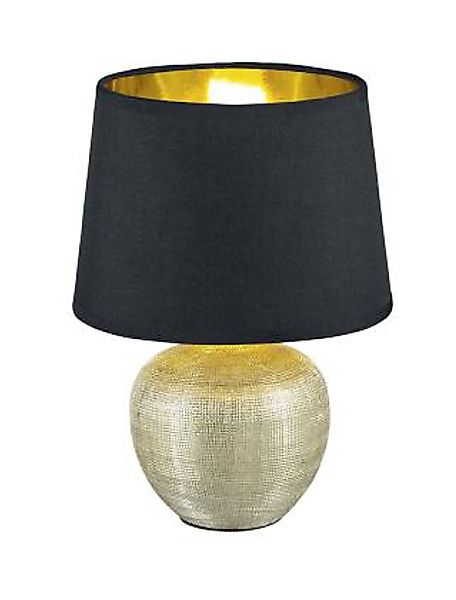 Tischleuchte LUXOR in gold von REALITY Leuchten R50621079 Schwarz / Hellbra günstig online kaufen