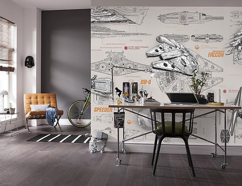 Komar Fototapete Star Wars Blueprints 368 cm x 254 cm FSC® günstig online kaufen