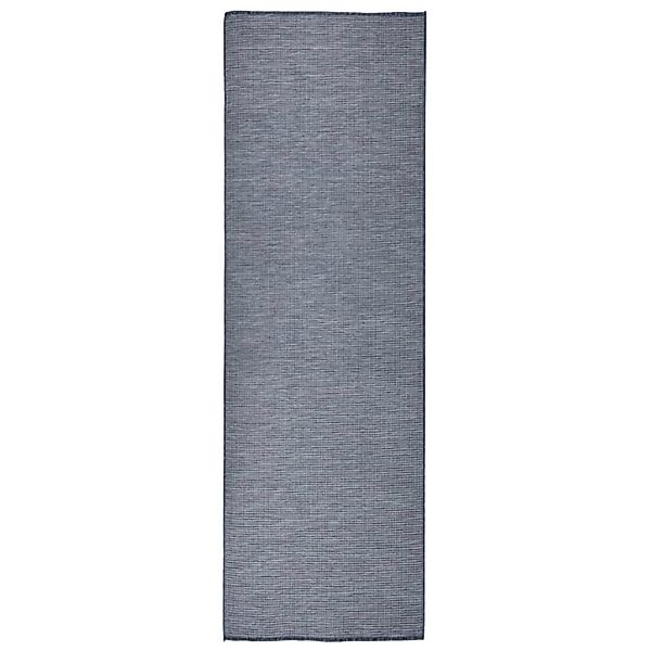 vidaXL Outdoorteppich Flachgewebe 80x250 Cm Blau 1123963 günstig online kaufen