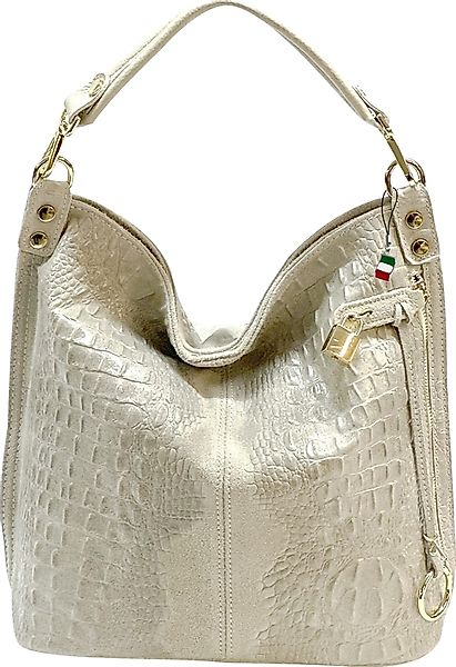 FLORENCE Beuteltasche Florence Beuteltasche Echtleder beige günstig online kaufen