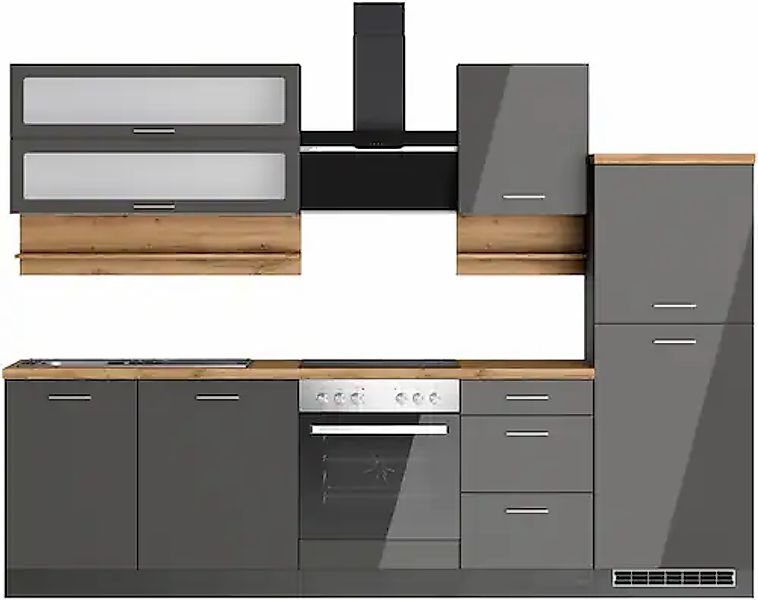 KOCHSTATION Küchenzeile »KS-Milan« 280 cm breit, robuste Metallauszüge, vie günstig online kaufen