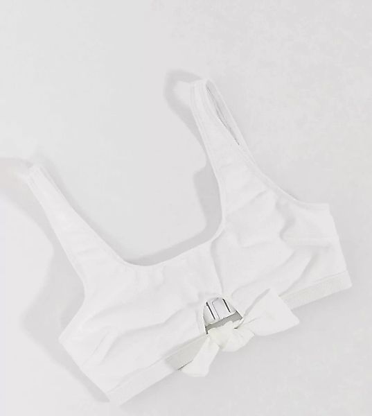 Peek & Beau – Fuller Bust – Exklusives Bustier-Bikinioberteil in Weiß mit K günstig online kaufen