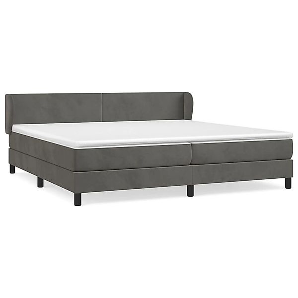 vidaXL Boxspringbett mit Matratze Dunkelgrau 200x200 cm Samt1372423 günstig online kaufen