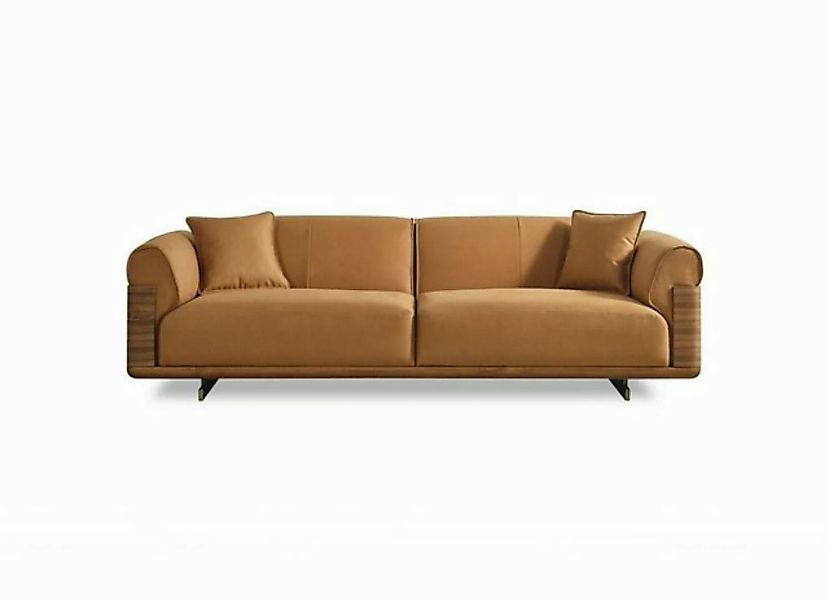 JVmoebel 3-Sitzer Sofa Dreisitzer 3 Sitzer Polstersofa Braun Stoff Polyeste günstig online kaufen