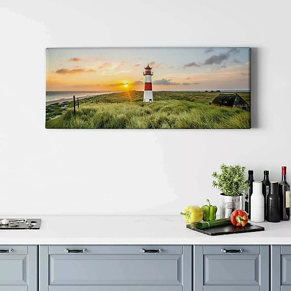 Bricoflor Sylt Bild Auf Leinwand Maritimes Bild Mit Leuchtturm Ideal Für Sc günstig online kaufen