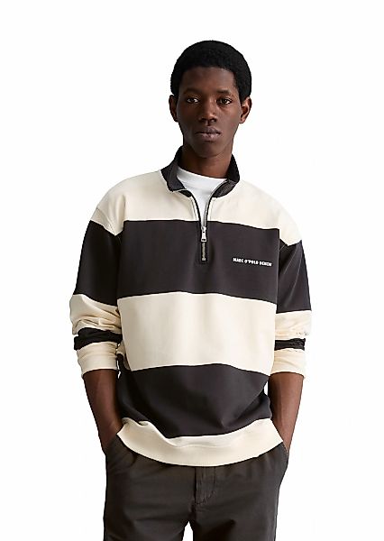 Marc OPolo DENIM Sweatshirt, Troyer relaxed mit Cut-&-Sew-Blockstreifen günstig online kaufen