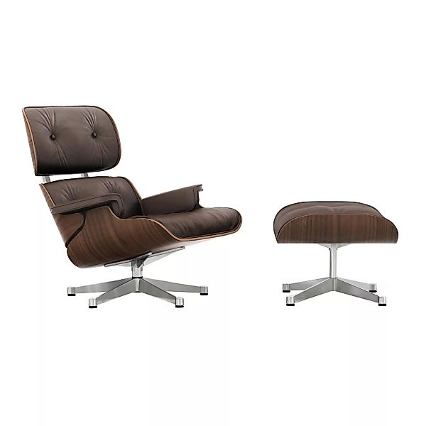 Vitra - Eames Lounge Chair Sessel & Ottoman - kastanie/Sitzfläche Leder Pre günstig online kaufen