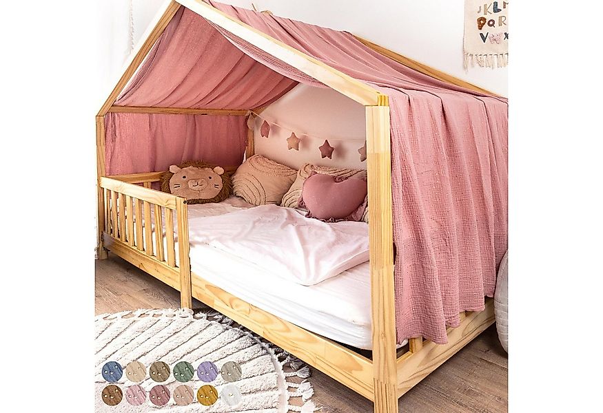 lilimaus Betthimmel Musselin Hausbett Himmel Kinderzimmer Baumwolle mit Gol günstig online kaufen