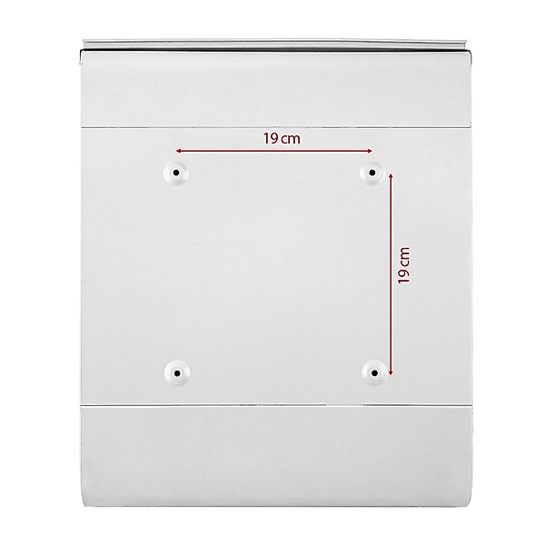 Banjado Design Briefkasten Weiß Pulverbeschichtet 39x47x14cm 2 Schlüssel Mi günstig online kaufen