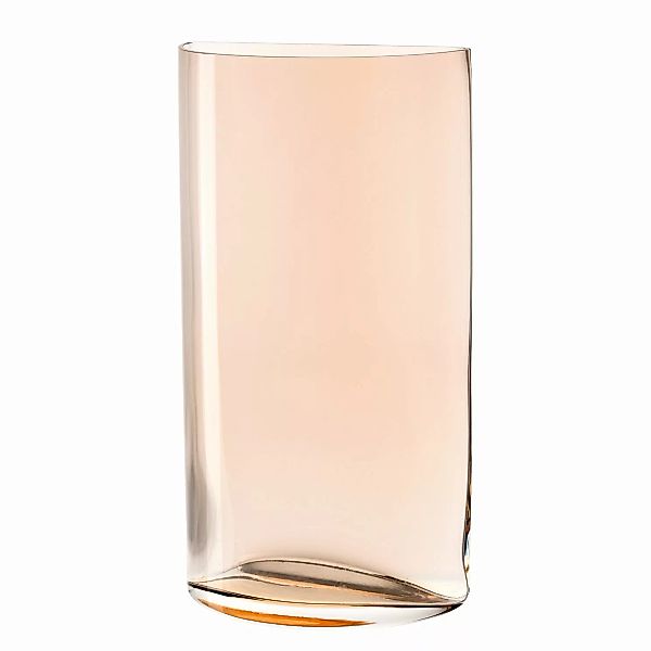 home24 Leonardo Vase Centro III Halbmond Pastellapricot Kristallglas 20x34x günstig online kaufen