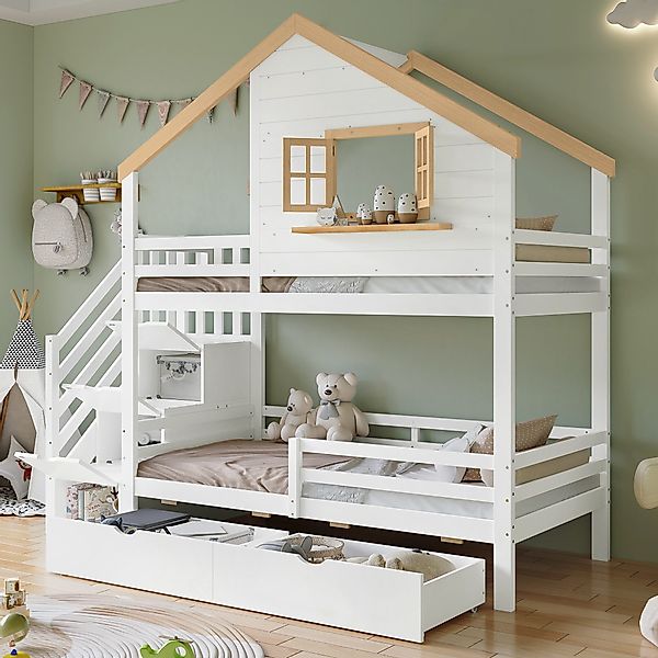 Merax Etagenbett (Kieferholz & MDF, 1-St., günstig online kaufen