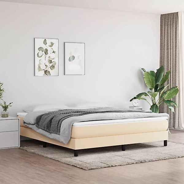 vidaXL Boxspringbett Boxspringbett mit Matratze Creme 180x200 cm Stoff Bett günstig online kaufen