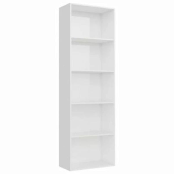 vidaXL Bücherregal 5 Fächer Hochglanz-Weiß 60x30x189 cm Holzwerkstoff Büche günstig online kaufen