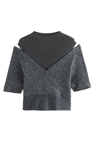 Next 2-in-1-Pullover Mehrlagiges, geripptes Ballett-Wickeloberteil (1-tlg) günstig online kaufen