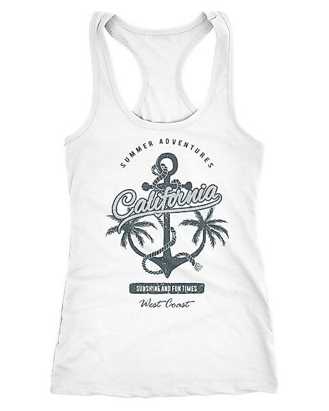 Neverless Tanktop Damen Tank-Top Anker Palmen Anchor Palms Racerback Baumwo günstig online kaufen