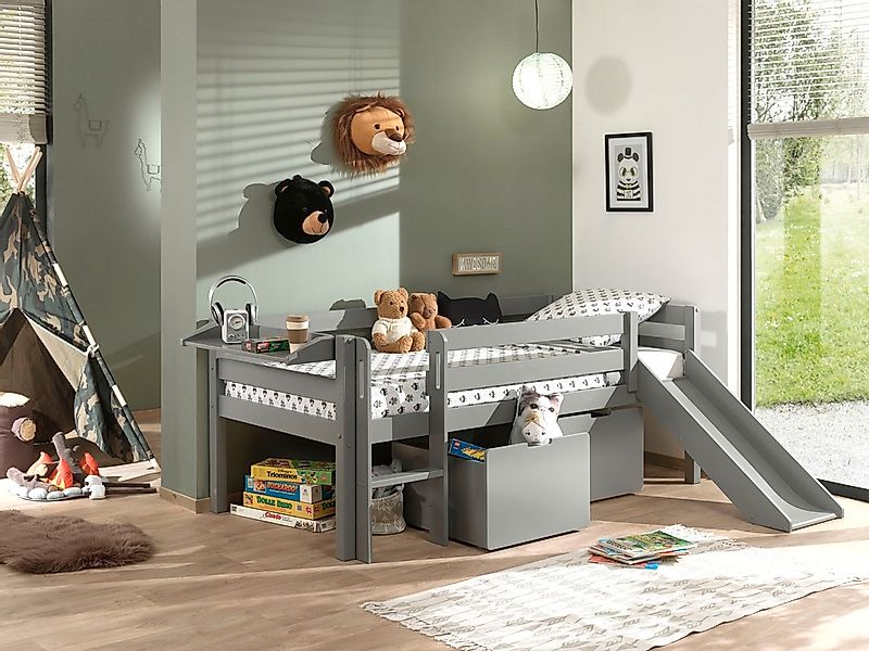 Vipack Spielbett "Pino, Kiefer massiv, mit Rolllattenrost, 2 Rollboxen, Mad günstig online kaufen
