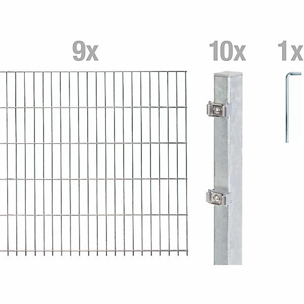 Alberts Doppelstabmattenzaun Grundset, (Set), Höhe: 80-160 günstig online kaufen