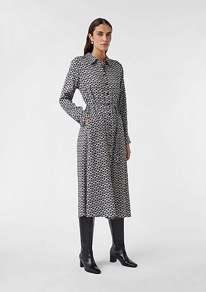 comma Midikleid Kleid Langes Hemdblusenkleid mit Eingrifftaschen und All-ov günstig online kaufen