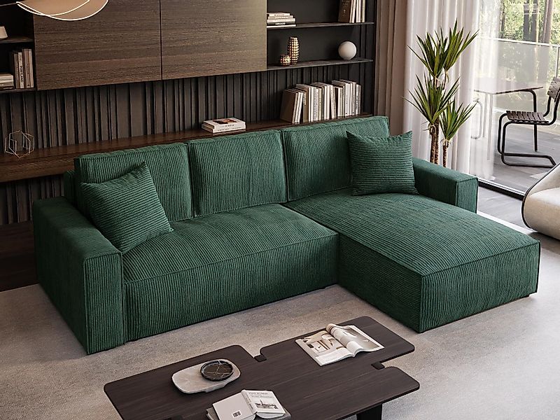 Beautysofa Ecksofa mit Schlaffunktion und Bettkasten PARYS L, Polstersofa a günstig online kaufen