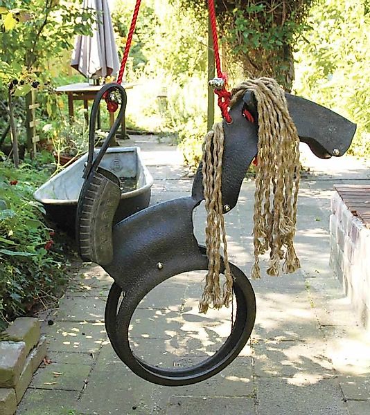 Kinderschaukel Pferd – Recycelte Gummischaukel für Garten & Spielplatz günstig online kaufen