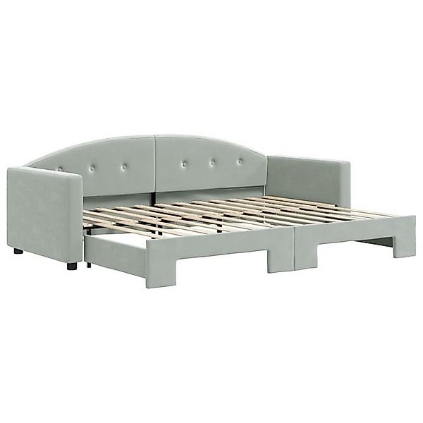 vidaXL Tagesbett Ausziehbar Hellgrau 80x200 cm Samt1898686 günstig online kaufen