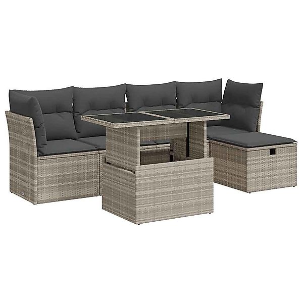 vidaXL Gartenlounge-Set 5-tlg. Garten-Sofagarnitur mit Kissen günstig online kaufen