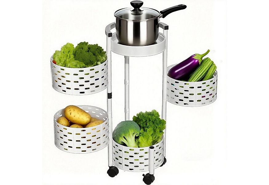 SURFOU Küchenregal Drehbares Küchenregal mit 4 Ebenen Rollwagen Küchenrollw günstig online kaufen