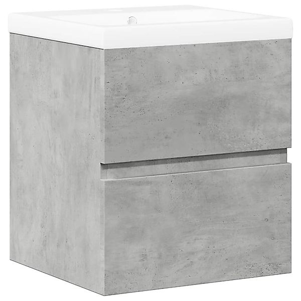 vidaXL Badezimmer-Set 2-tlg. Badmöbel-Set Betongrau Holzwerkstoff, günstig online kaufen