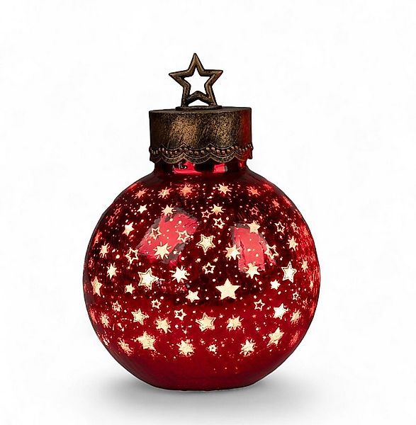 formano LED Dekolicht XL Glas-Kugel 30 cm Sterne Rot Timer 6h/18h Weihnacht günstig online kaufen