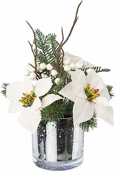 Winterliche Kunstpflanze Weihnachtsdeko Weihnachtsstern, Creativ green, Höh günstig online kaufen