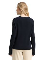 TOM TAILOR Rundhalspullover mit Knopf-Details günstig online kaufen