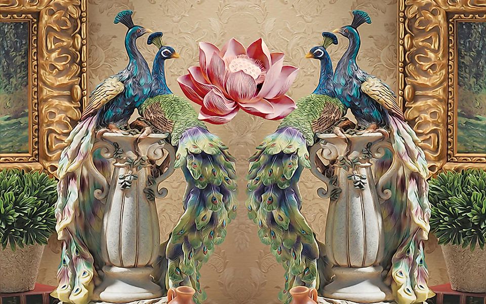 Papermoon Fototapete "Tiere mit Blumen" günstig online kaufen