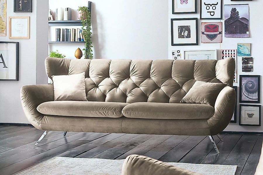 KAWOLA Sofa CHARME Velvet sand günstig online kaufen